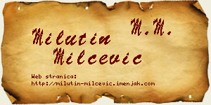 Milutin Milčević vizit kartica